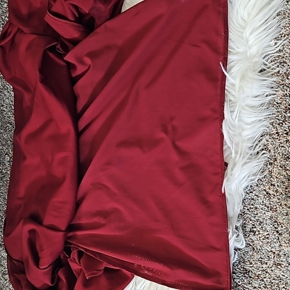 Roaman's Brick Red Short Sleeve Dress with Sheer Gauze Accents NWT - Picture 12 of 12